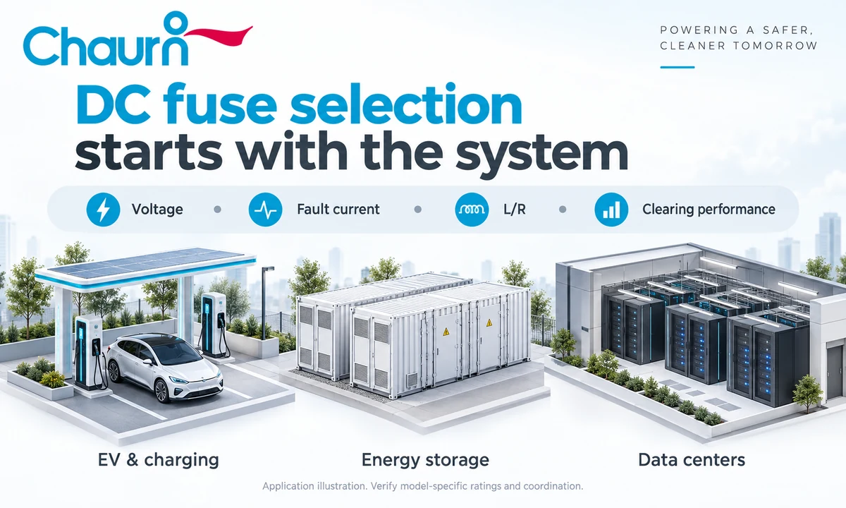Pemilihan fius DC untuk EV, ESS dan pusat data Gambaran aplikasi pengecasan EV, penyimpanan tenaga bateri dan pusat data untuk pemilihan fius DC