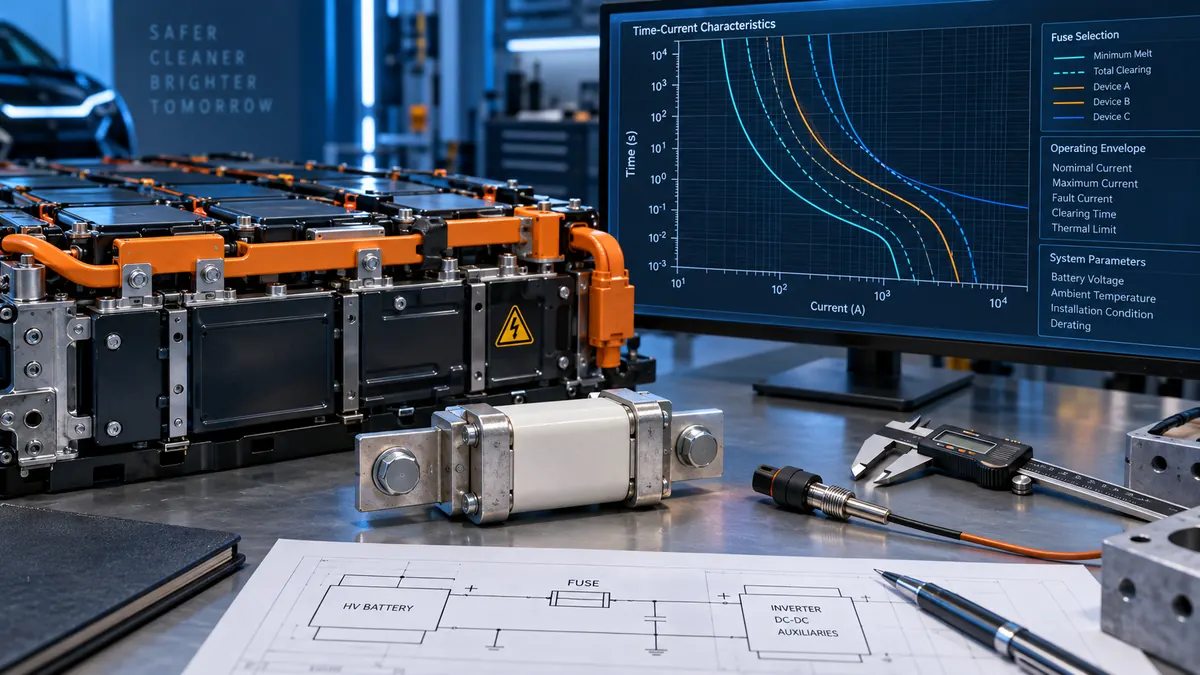 Comment sélectionner un fusible HVDC Ingénieur sélectionnant un fusible DC haute tension en utilisant les données de la batterie et les courbes courant-température