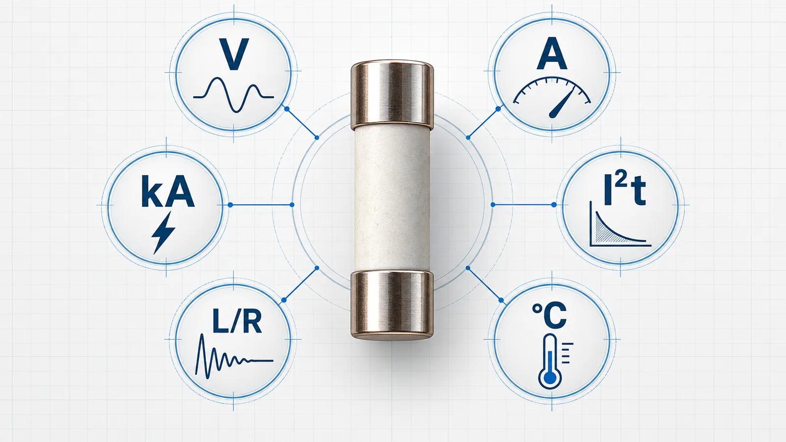 Special fuse selection parameters: voltage, current, fault current, I²t, L/R and temperature